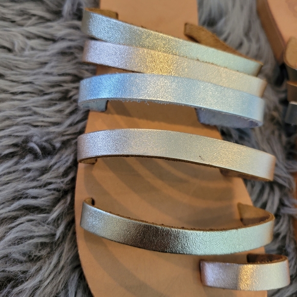 Leather Greek Sandals Tri-color Toe Loop - Picture 8 of 13